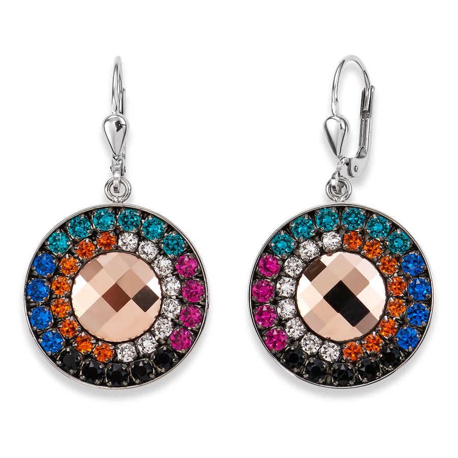 Ohrringe Amulett Swarovski® Kristalle & Mesh multicolor winter