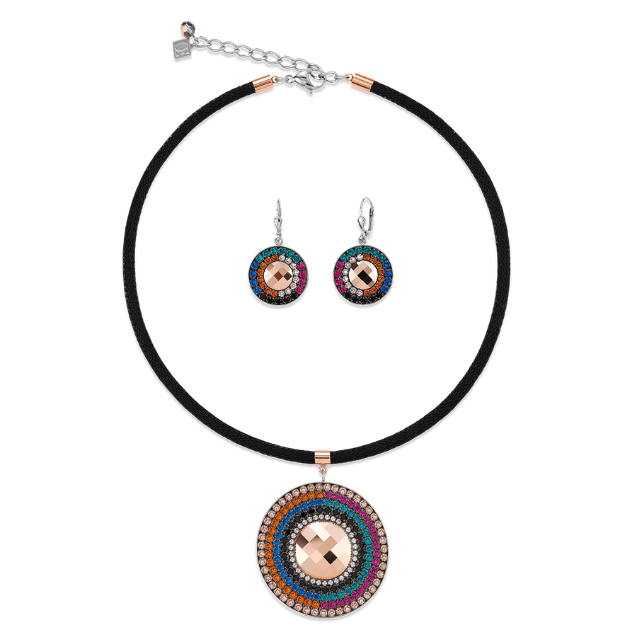 Ohrringe Amulett Swarovski® Kristalle & Mesh multicolor winter