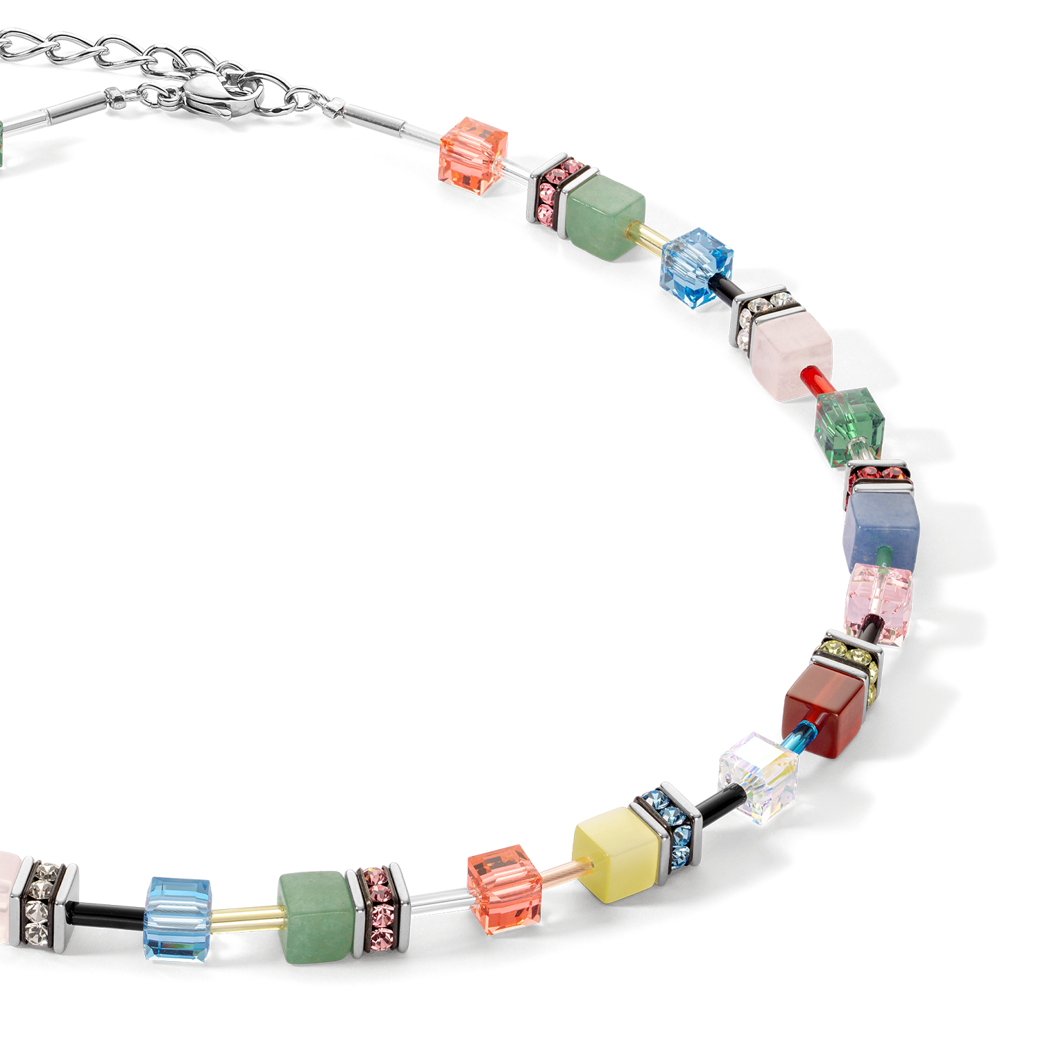 GeoCUBE® Iconic Precious Halskette Multicolour Delight von COEUR DE LION – Detailaufnahme