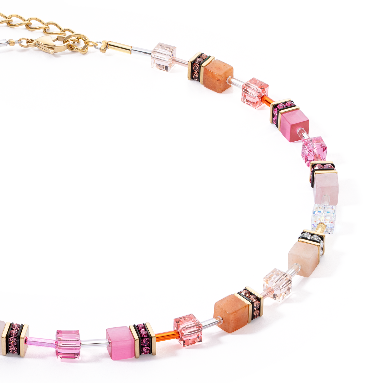 GeoCUBE® Iconic Precious Halskette Rosa-orange