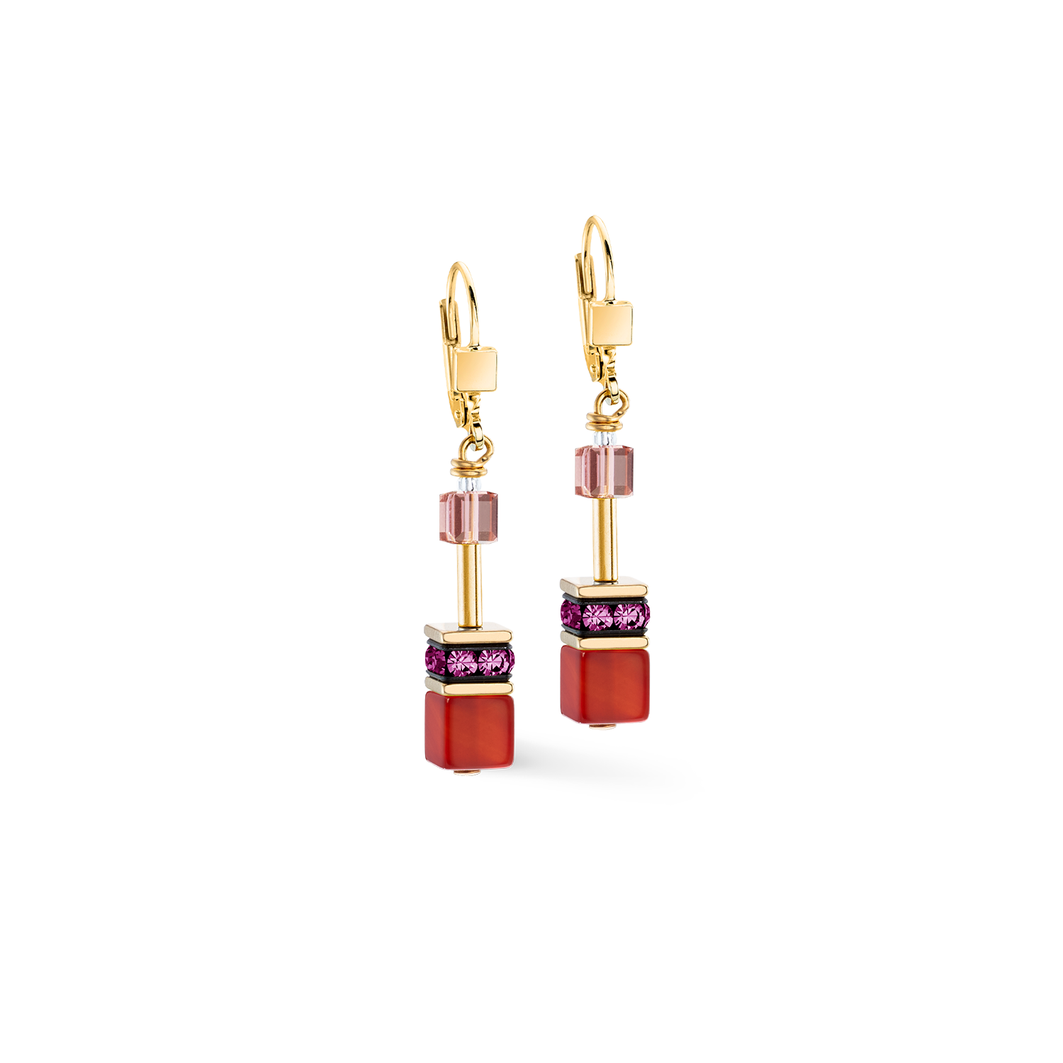 GeoCUBE® Iconic Precious Ohrringe Festive rot