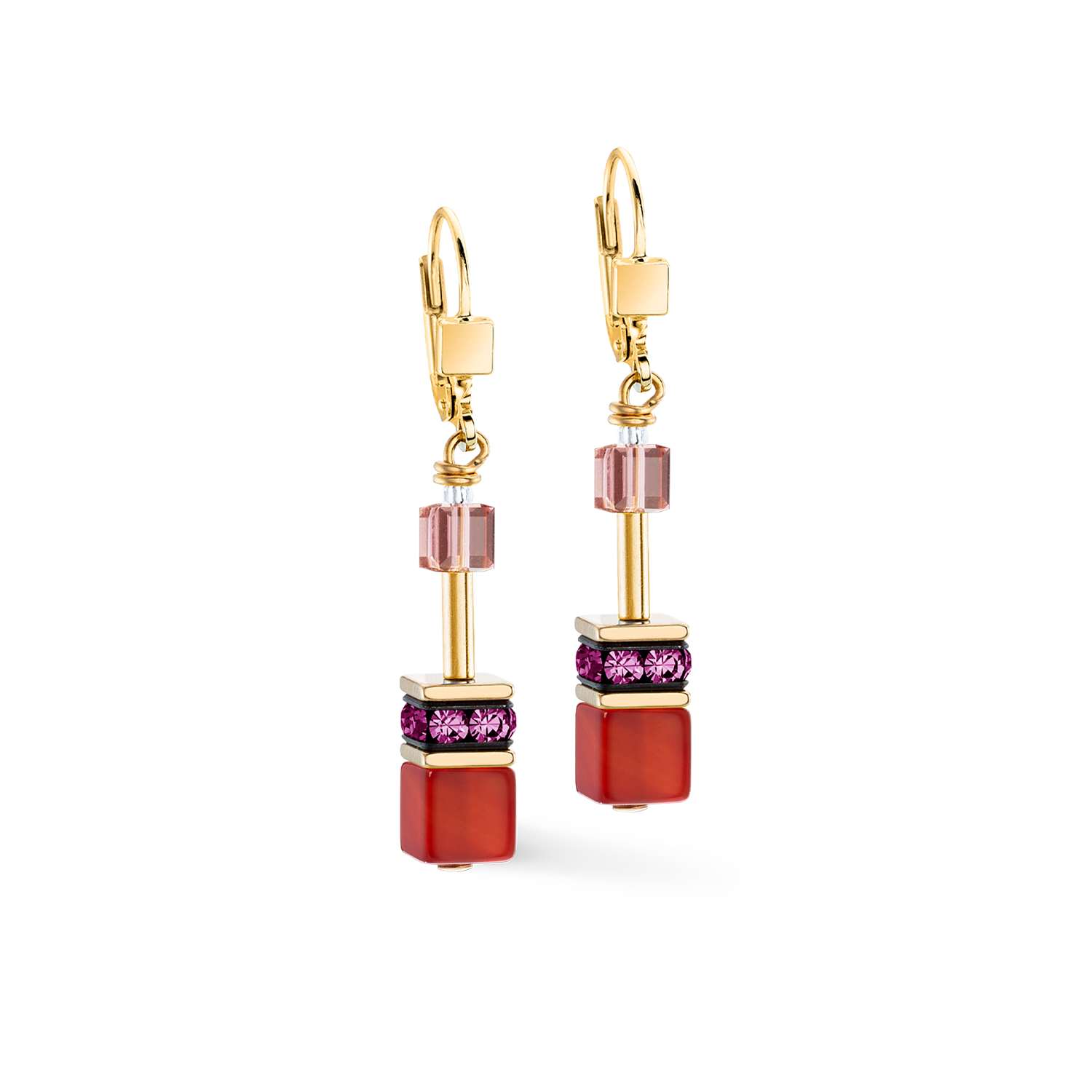 GeoCUBE® Iconic Precious Ohrringe Festive rot