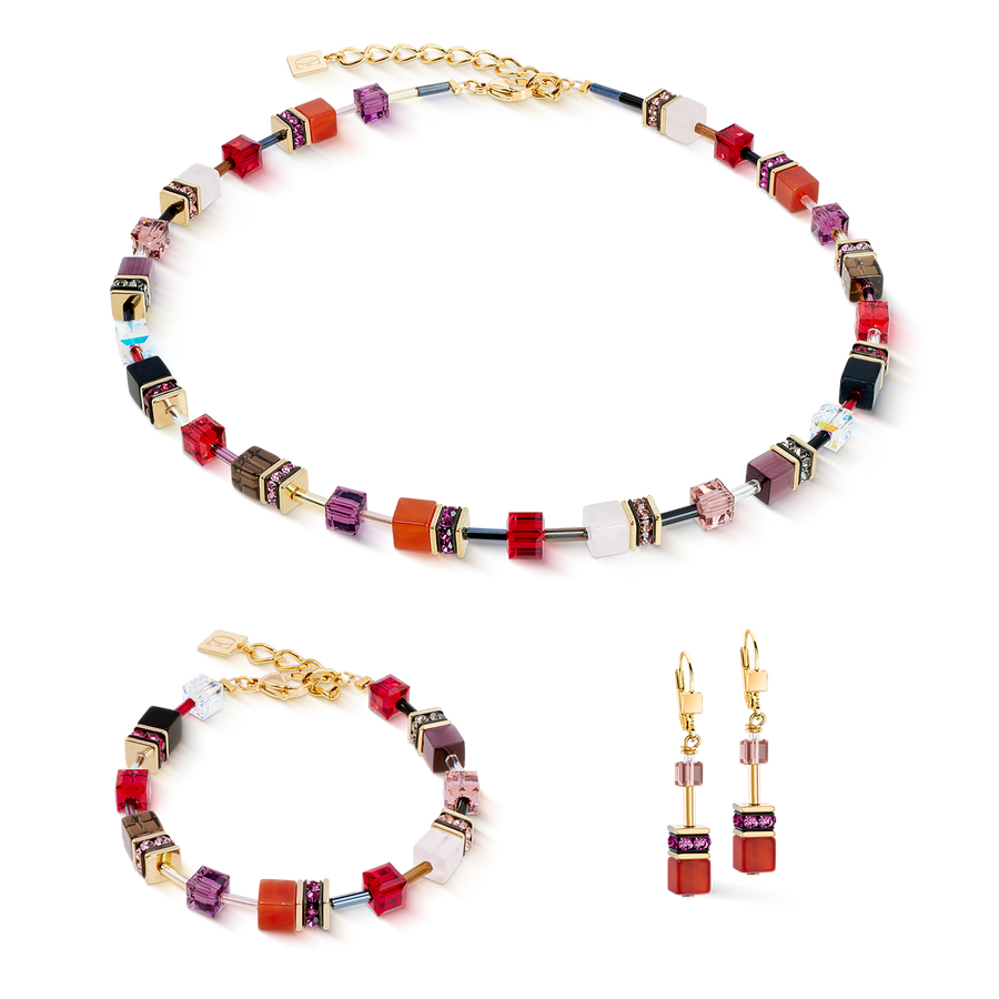 GeoCUBE® Iconic Precious Ohrringe Festive rot