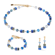 GeoCUBE® Iconic Precious Ohrringe blau von COEUR DE LION – im Set mit passenden Schmuckstücken