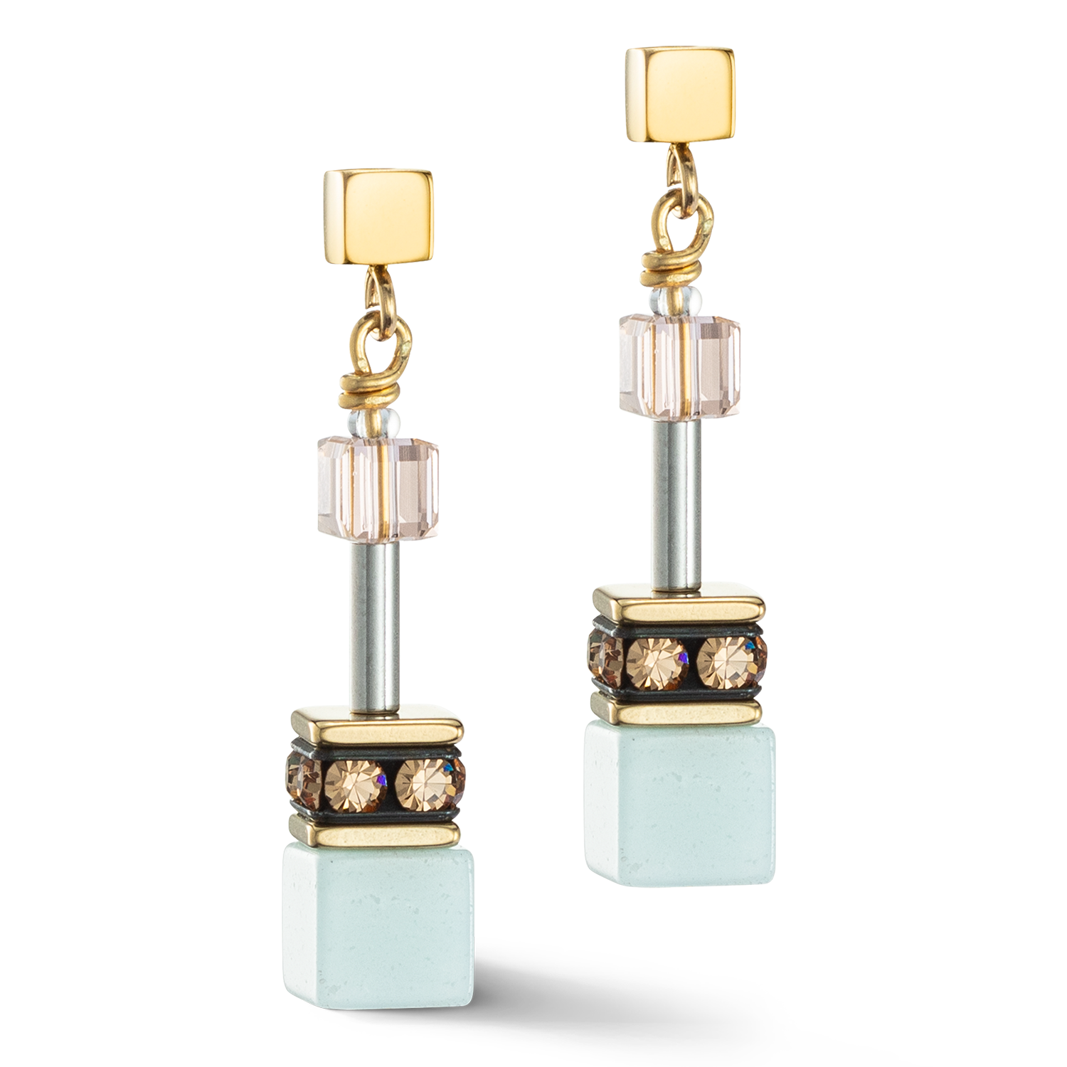 GeoCUBE® Iconic Precious Ohrringe multicolour gentle von COEUR DE LION – Detailaufnahme