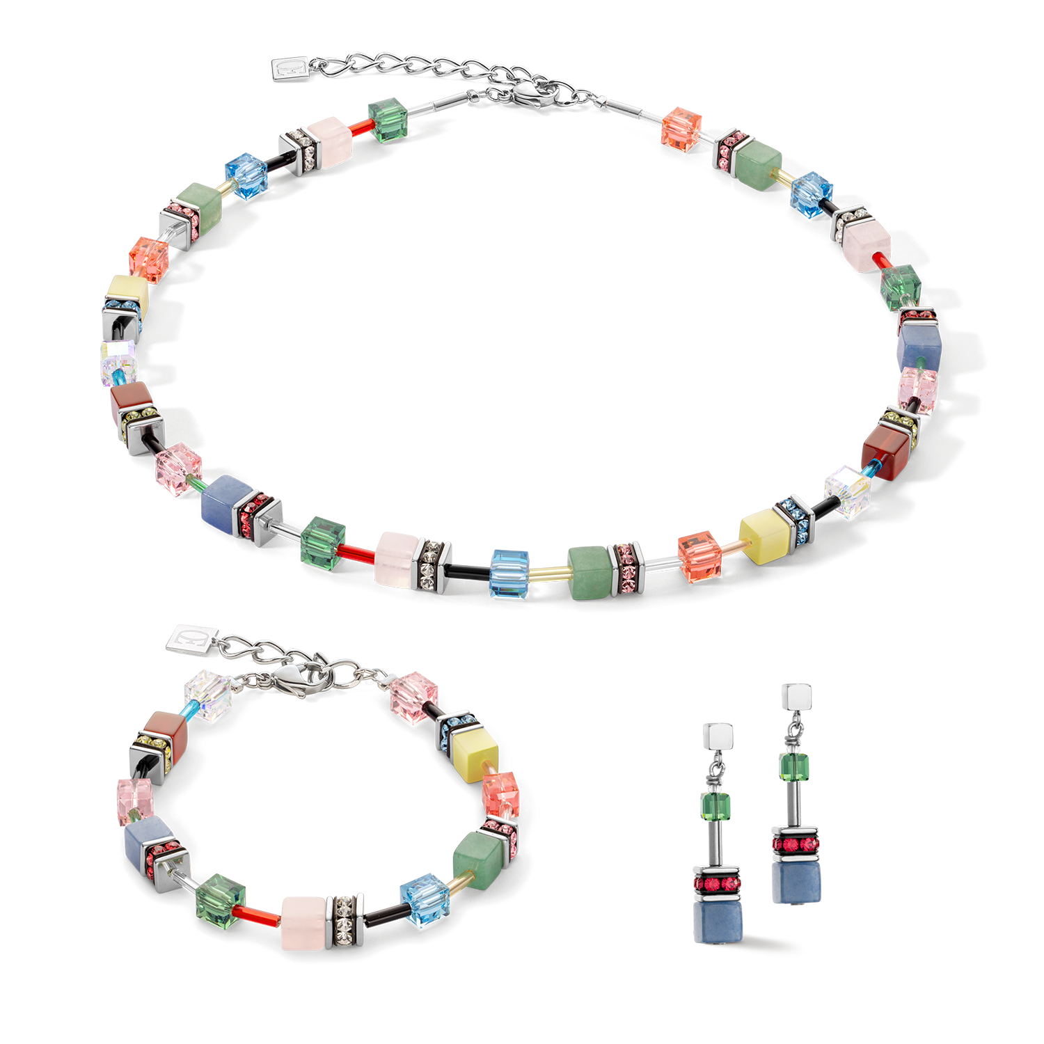 GeoCUBE® Iconic Precious Ohrringe Multicolour Delight