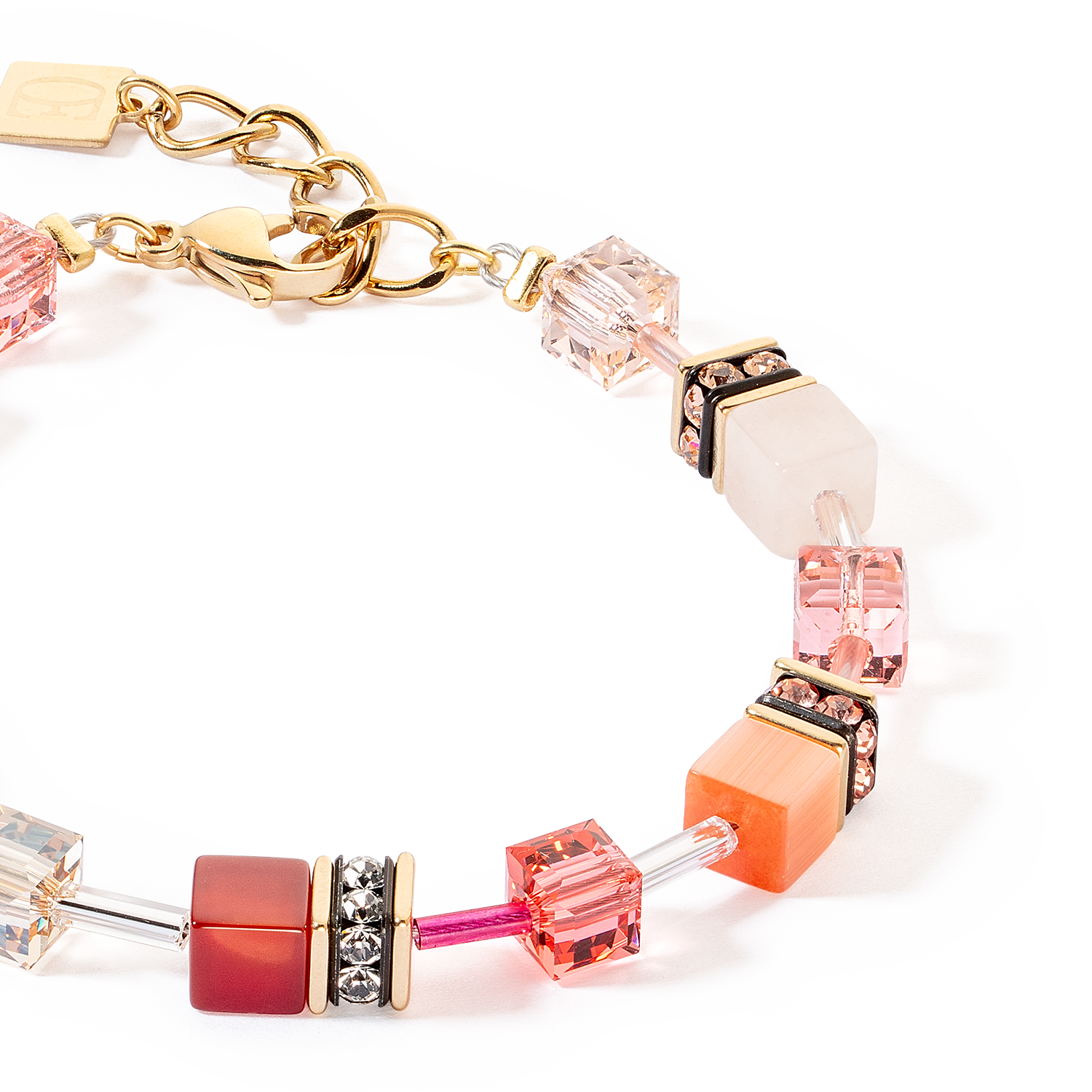 GeoCUBE® Iconic Precious Armband rot-beige