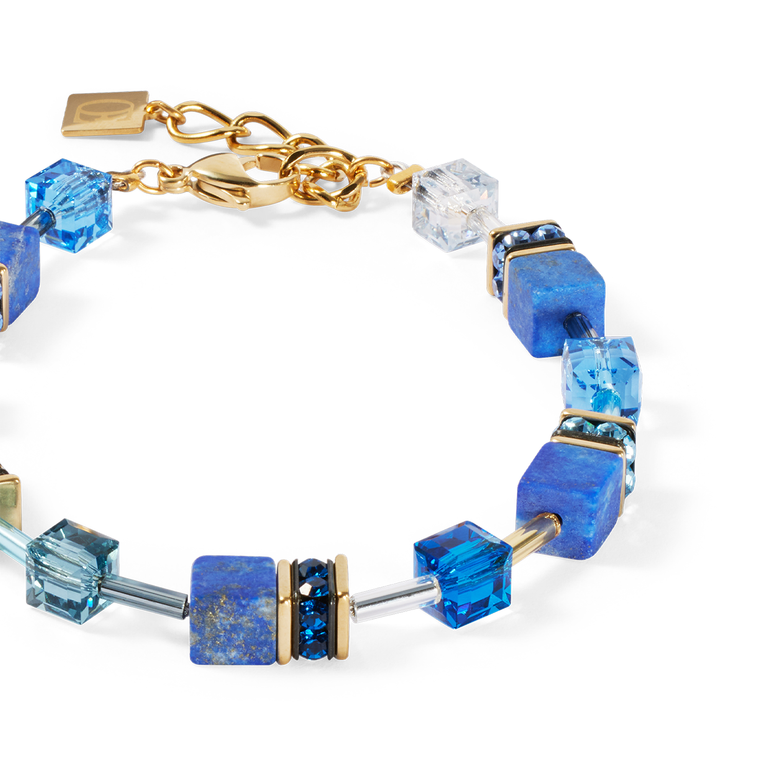 GeoCUBE® Iconic Precious Armband blau von COEUR DE LION – Detailaufnahme