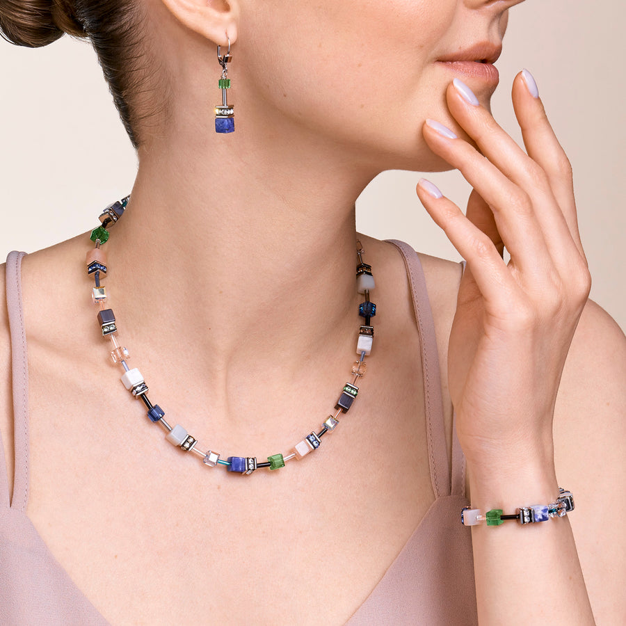 Armband GeoCUBE® Kristalle & Edelstein blau-grün