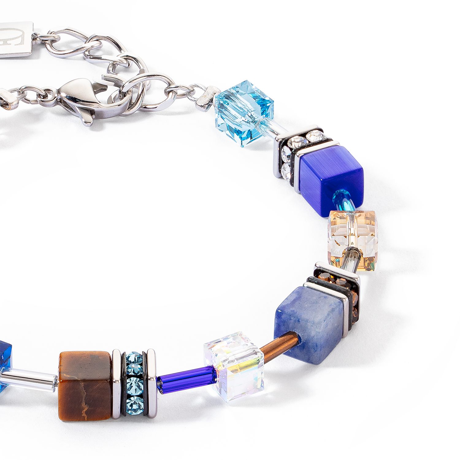 GeoCUBE® Iconic Precious Armband blau-braun