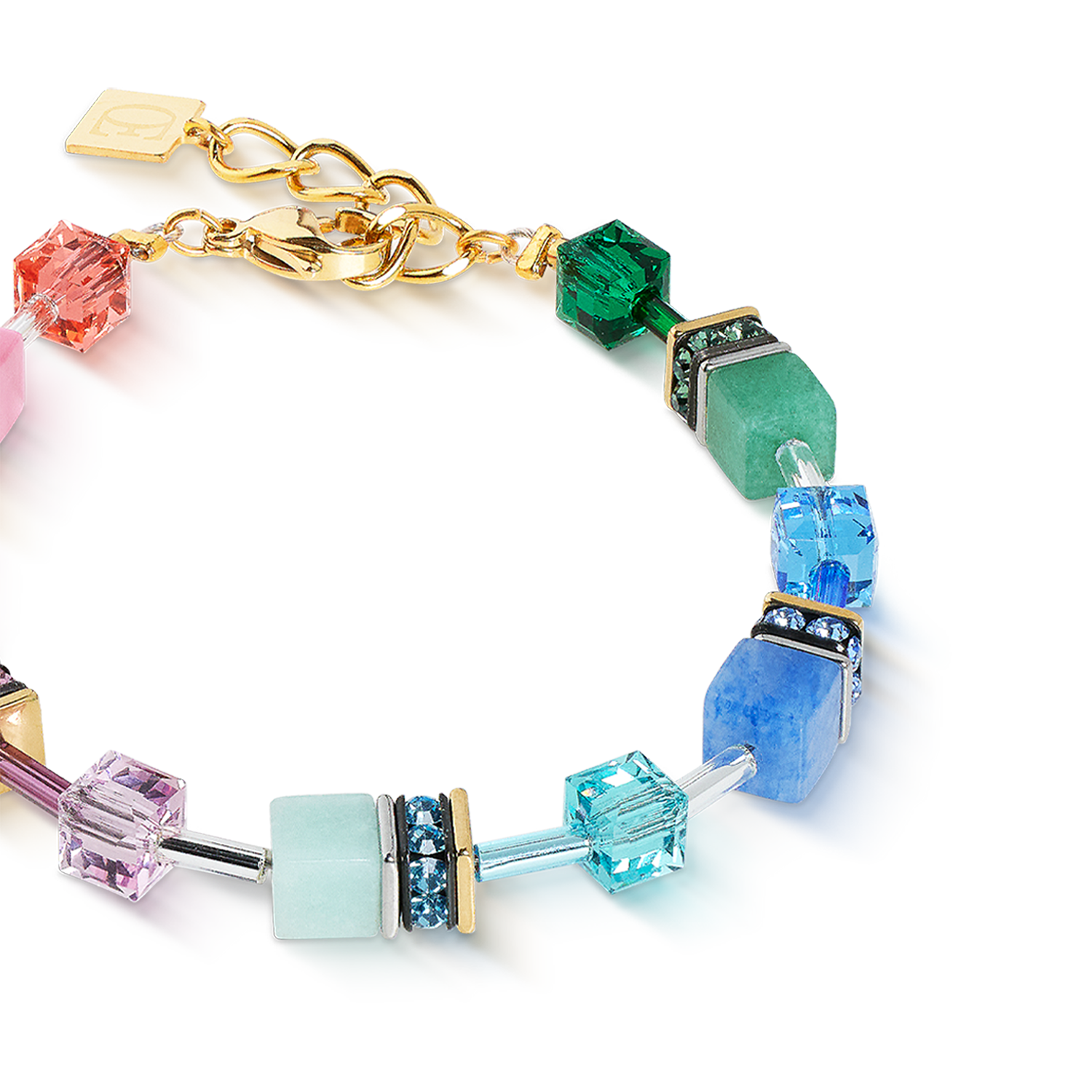 GeoCUBE® Iconic Precious Armband Rainbow von COEUR DE LION – Detailaufnahme