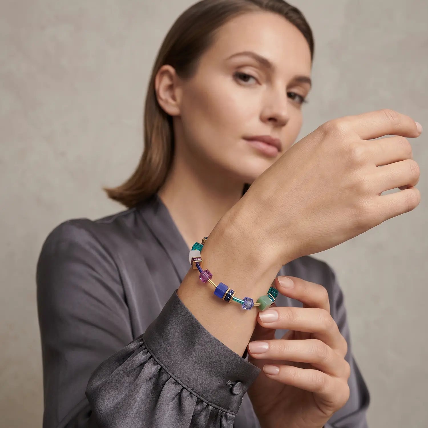 COEUR DE LION GeoCUBE® Iconic Precious Armband Gem Harmony – am Model