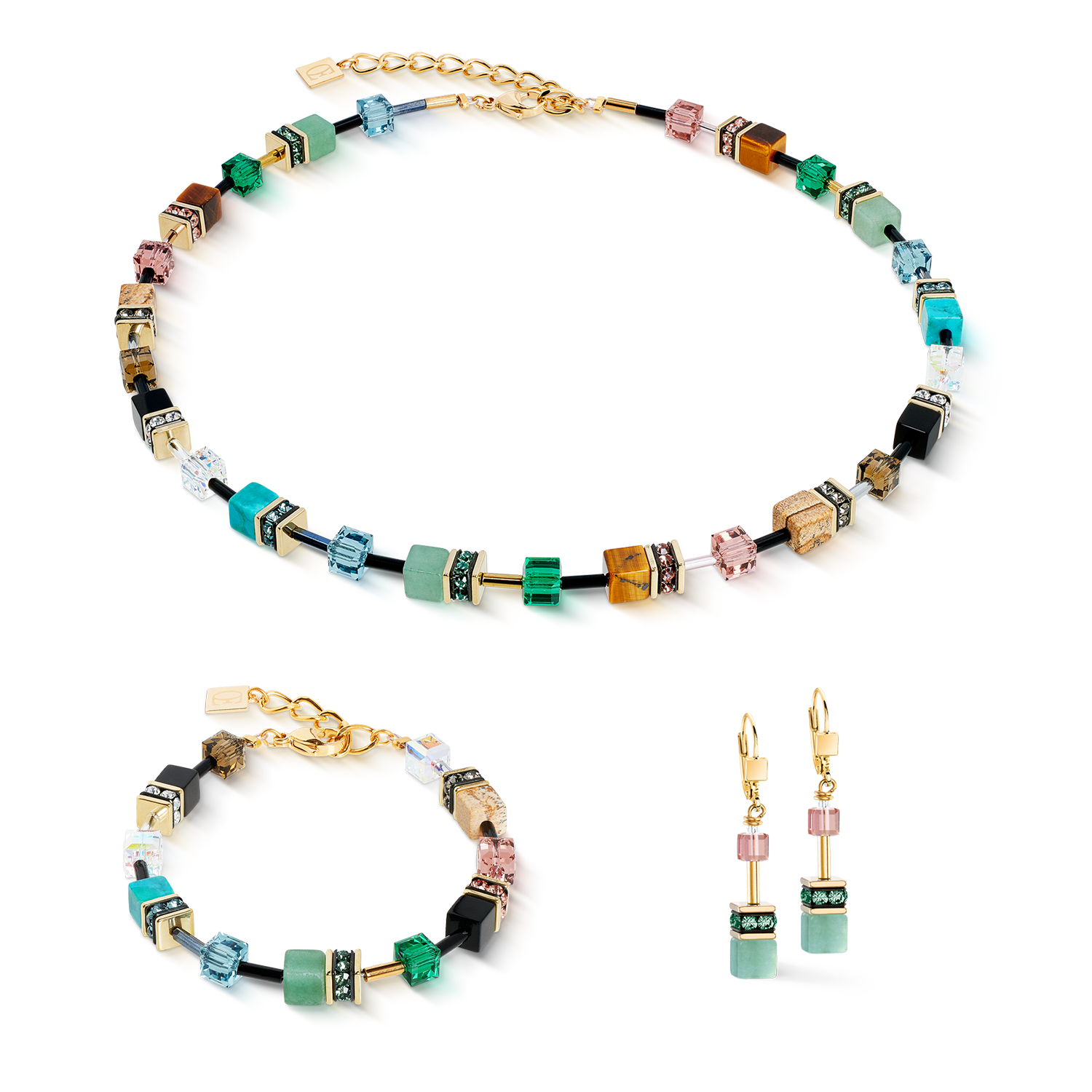 GeoCUBE® Iconic Precious Armband Art Nouveau von COEUR DE LION – im Set mit passenden Schmuckstücken