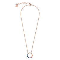 Quiges Halskette Set – Rosegold Edelstahl Mit Kristall-Anhänger & 25-mm-Münze, 70 Cm Lang