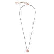 Halskette Cube Edelstahl roségold & Kristall Pavé kristall von COEUR DE LION