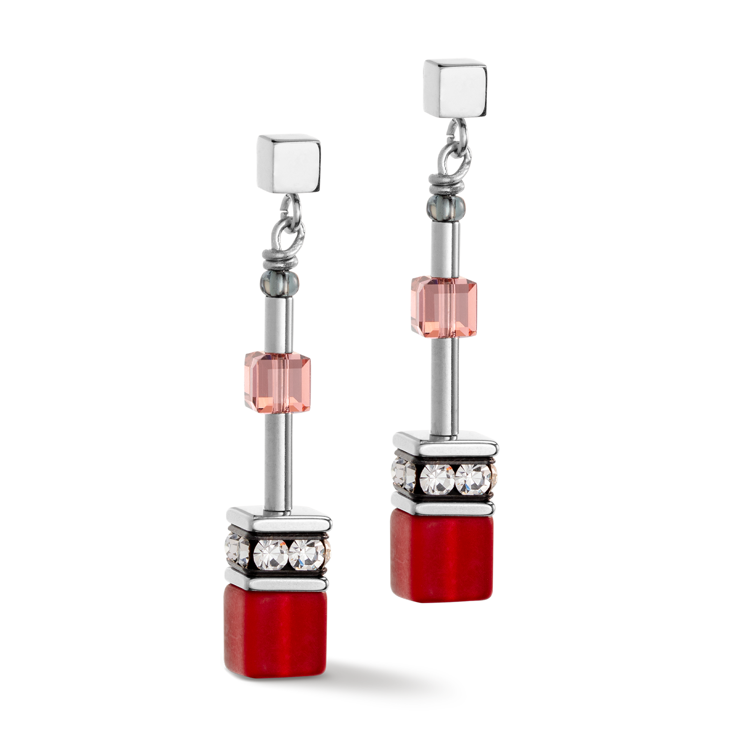 GeoCUBE® Iconic 50 cm Ohrringe rot