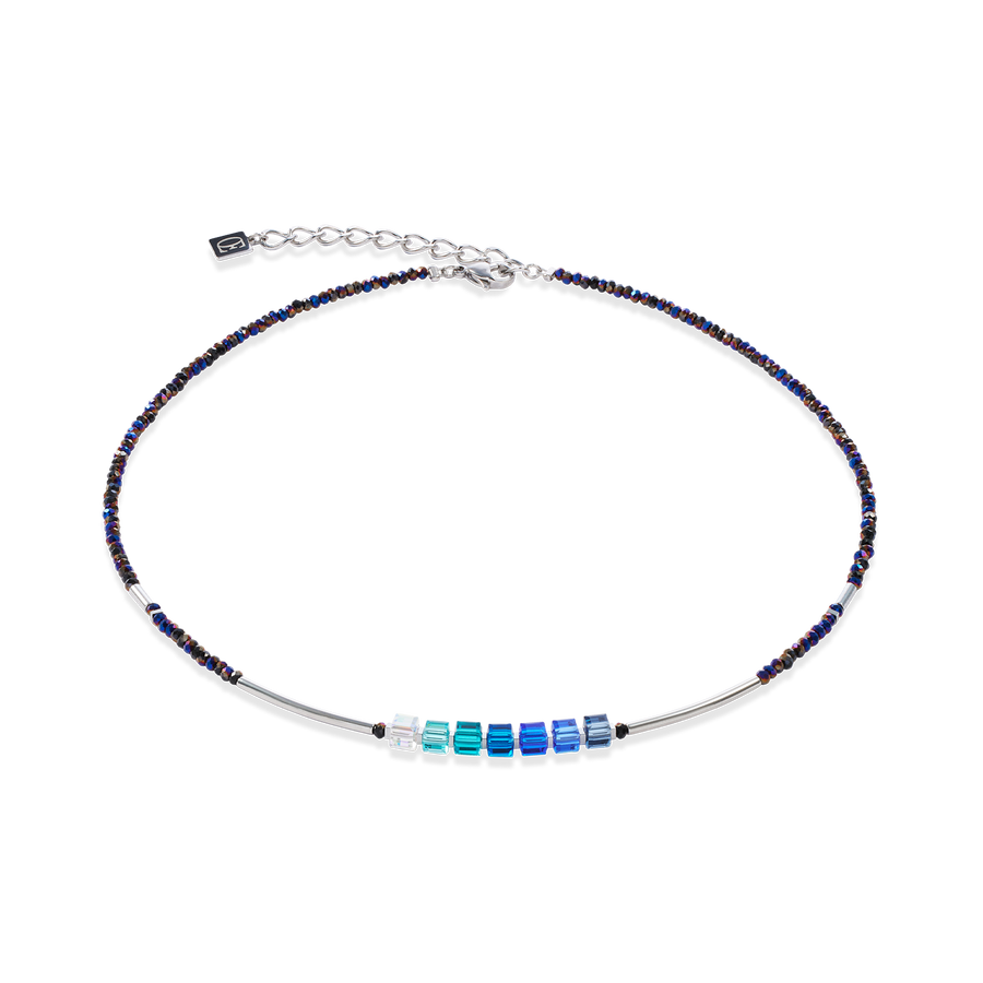 Cube Story Minimalistic Sparkling Halskette blau