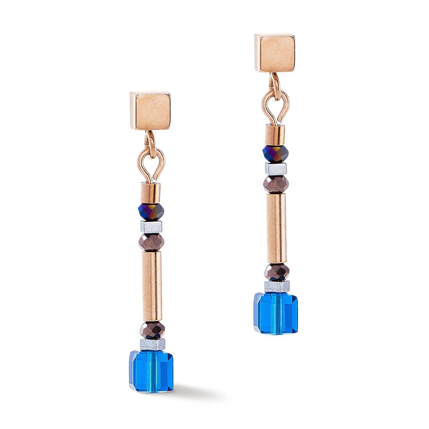 Cube Story Minimalistic Sparkling Ohrringe Multicolour Autumn von COEUR DE LION – Detailaufnahme