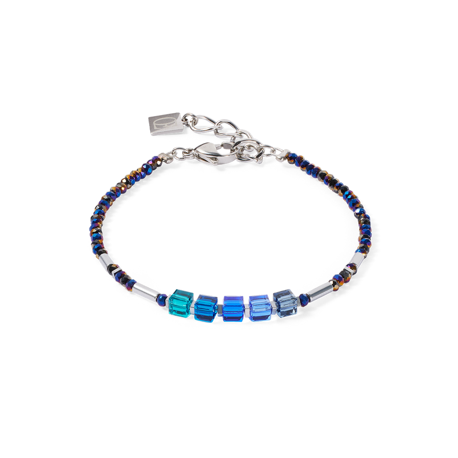 Cube Story Minimalistic Sparkling Armband blau