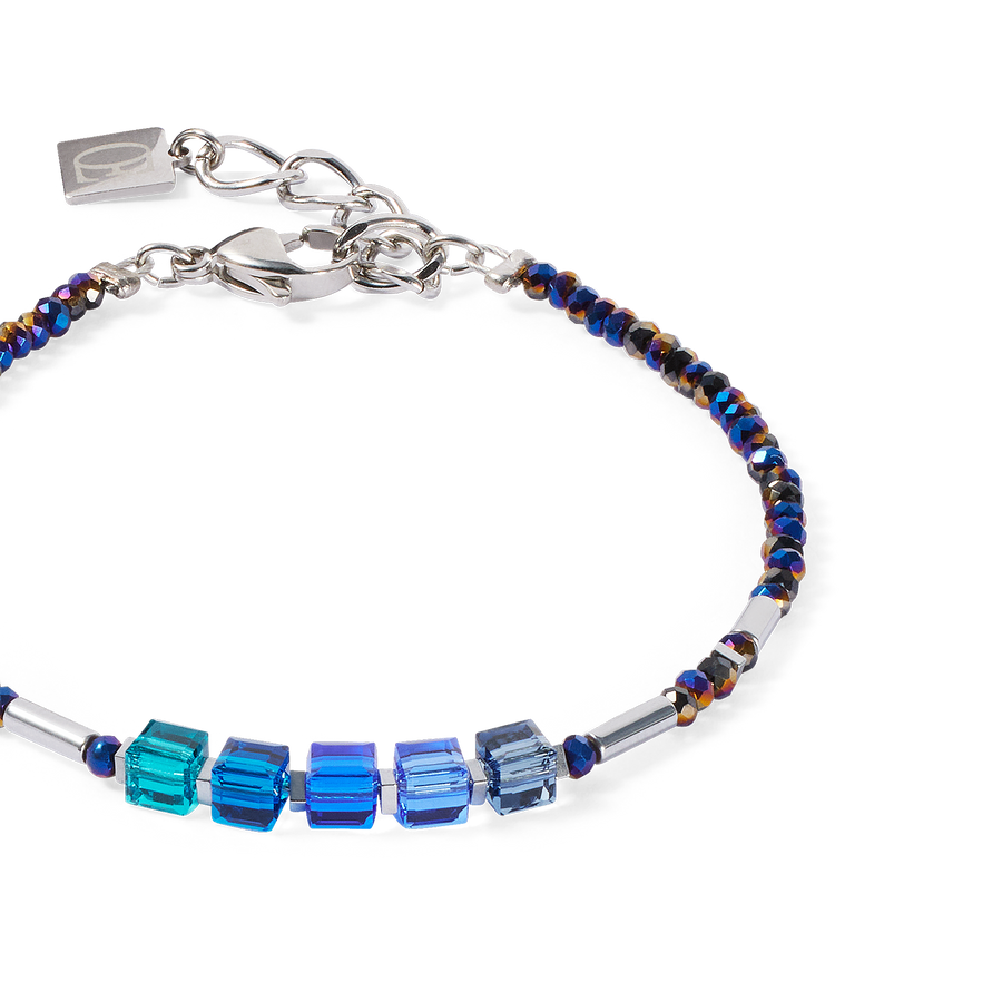 Cube Story Minimalistic Sparkling Armband blau