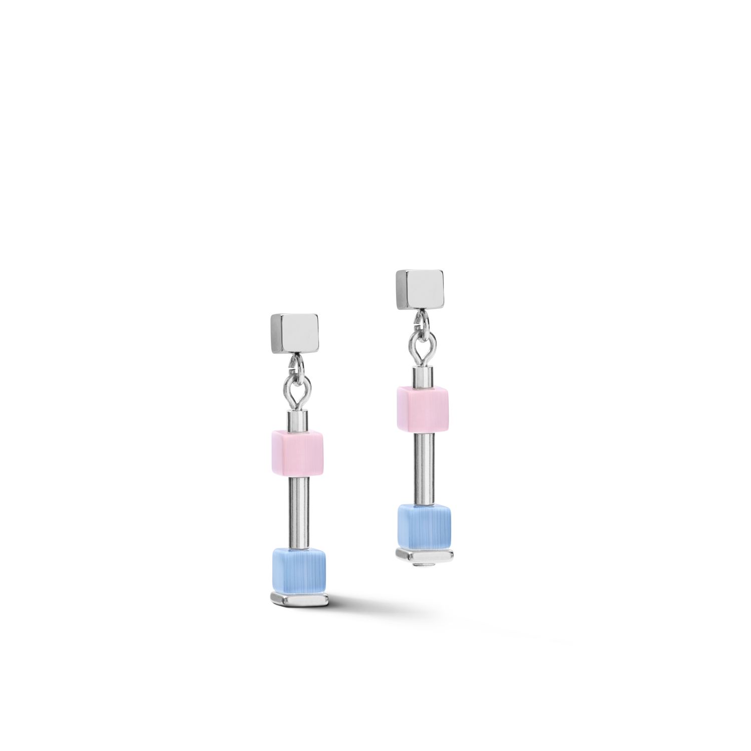 Cube Story Delicate Ohrringe blau-rosa von COEUR DE LION