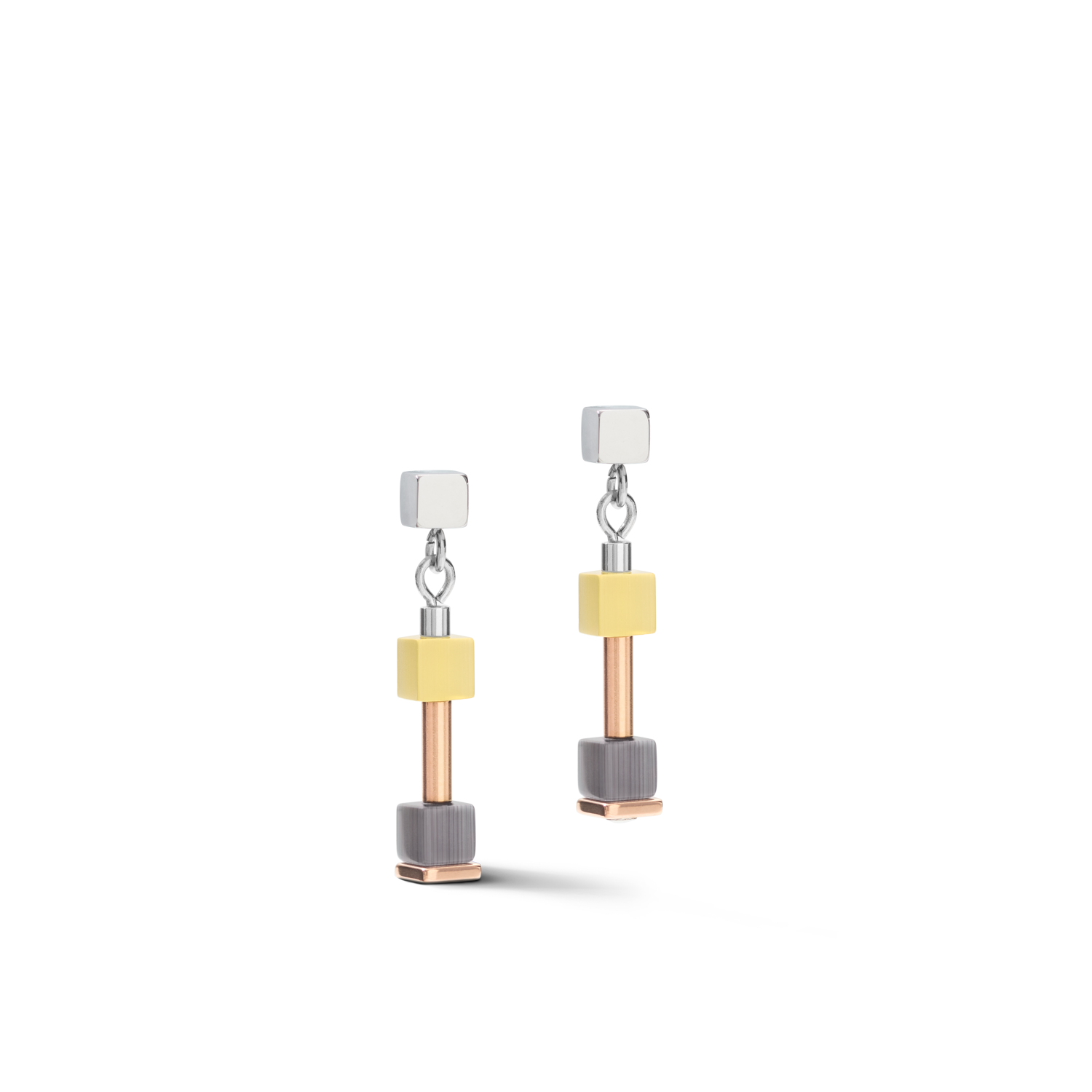 Ohrringe GeoCUBE® fein pastell beige-oliv