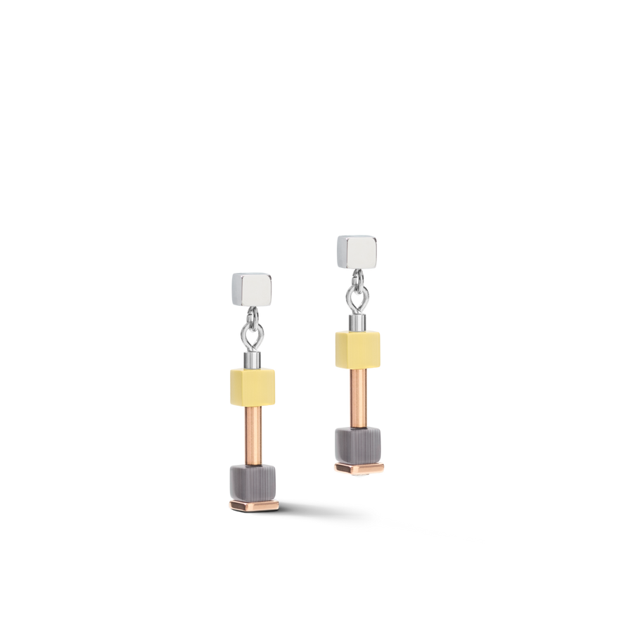 Ohrringe GeoCUBE® fein pastell beige-oliv