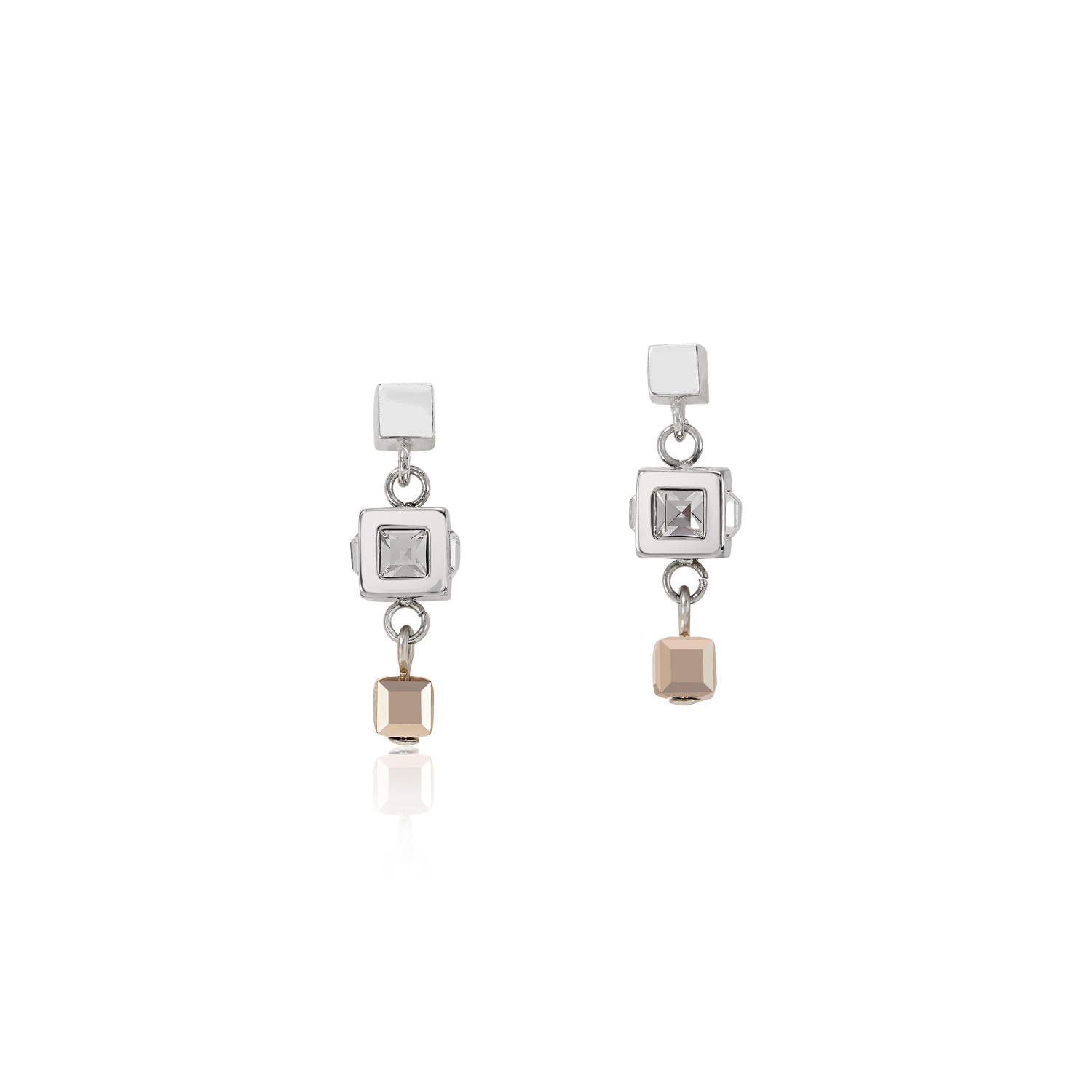 Ohrringe GeoCUBE® Cluster silber-rosegold