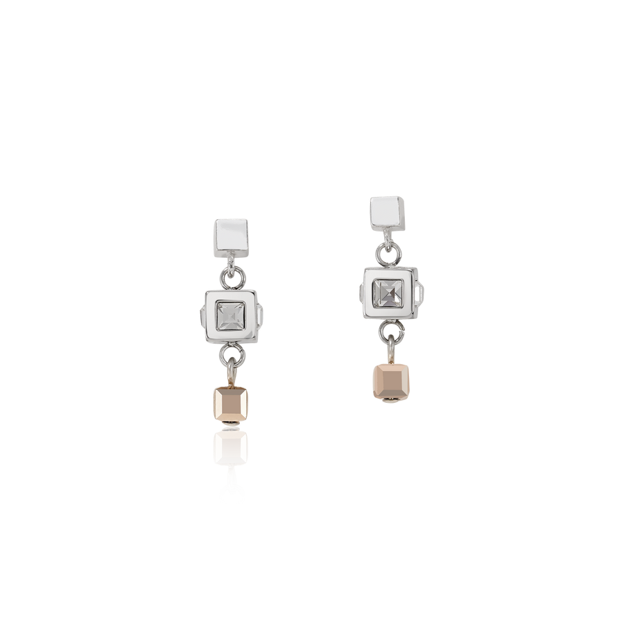 Ohrringe GeoCUBE® Cluster silber-rosegold