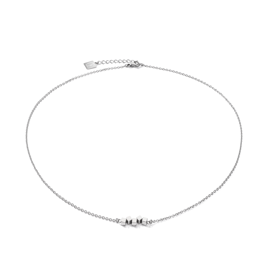 Halskette Dancing GeoCUBE® small Edelstahl silber