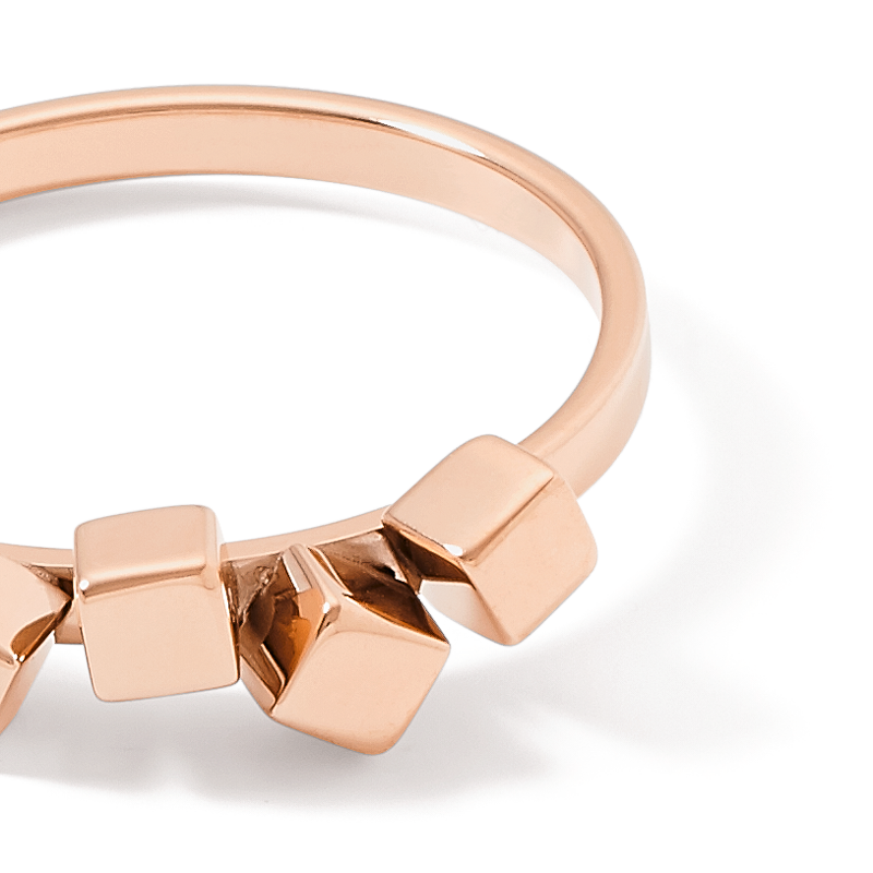 Ring Dancing GeoCUBE® small Edelstahl roségold