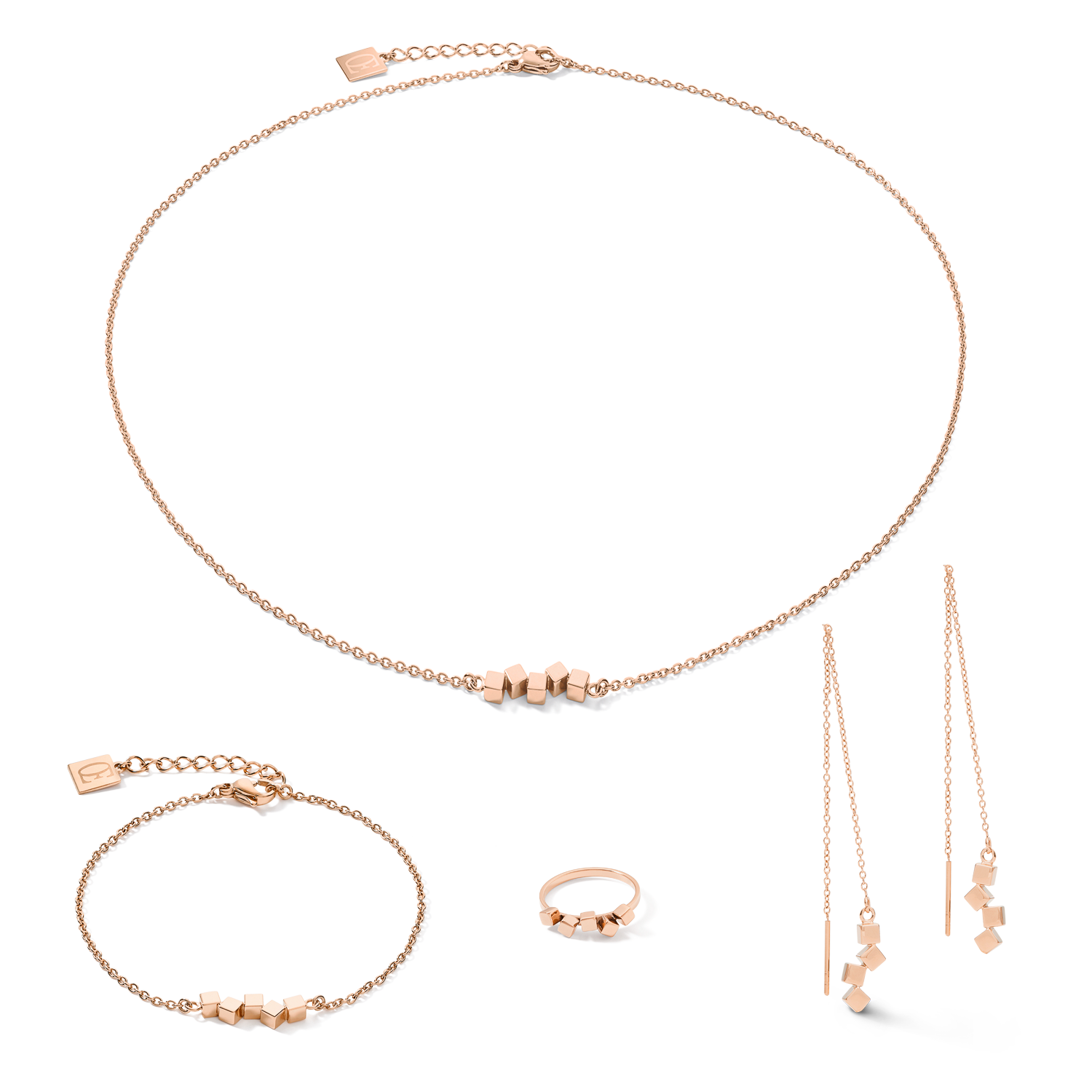 Ring Dancing GeoCUBE® small Edelstahl roségold