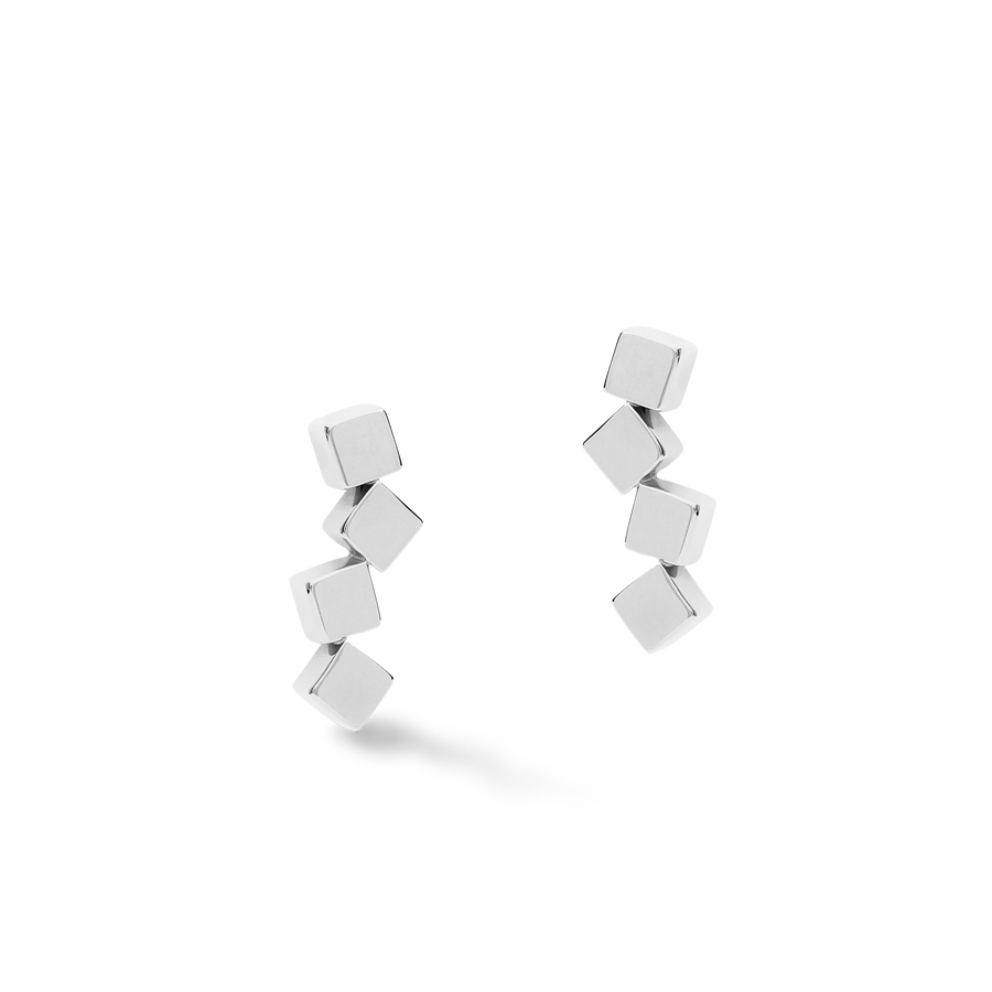 Ohrringe Dancing GeoCUBE® Edelstahl silber
