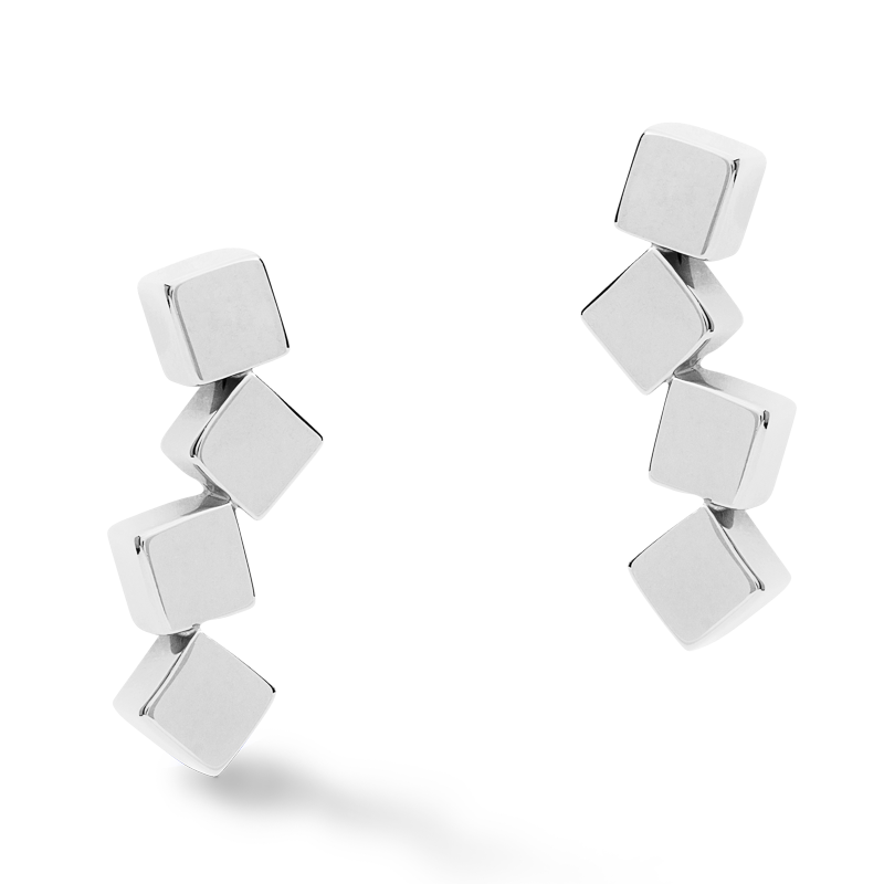 Ohrringe Dancing GeoCUBE® Edelstahl silber
