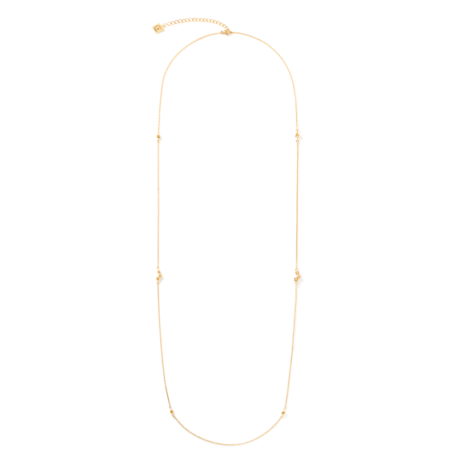 Halskette Dancing GeoCUBE® small chain long Edelstahl gold