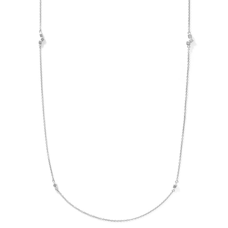Halskette Dancing GeoCUBE® small chain long Edelstahl silber von COEUR DE LION – Detailaufnahme