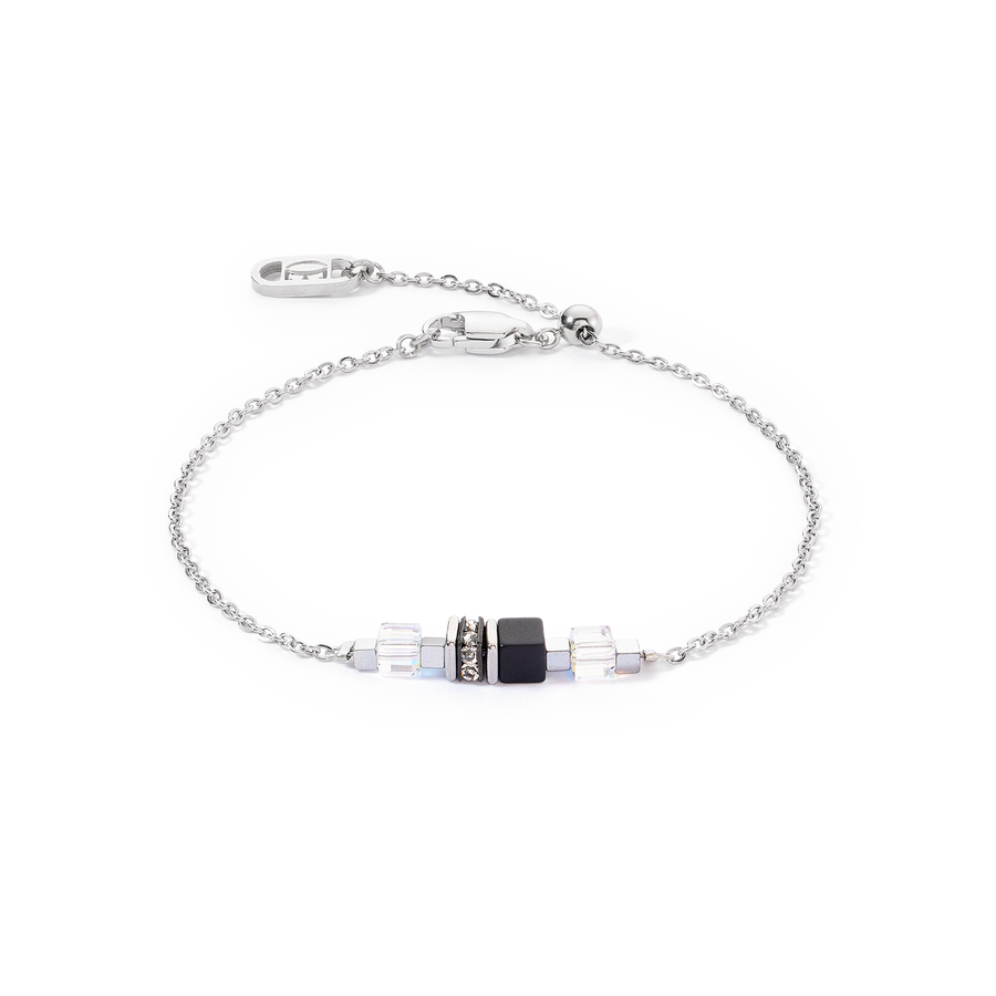 Armband Mini Cubes & Chain silber-schwarz