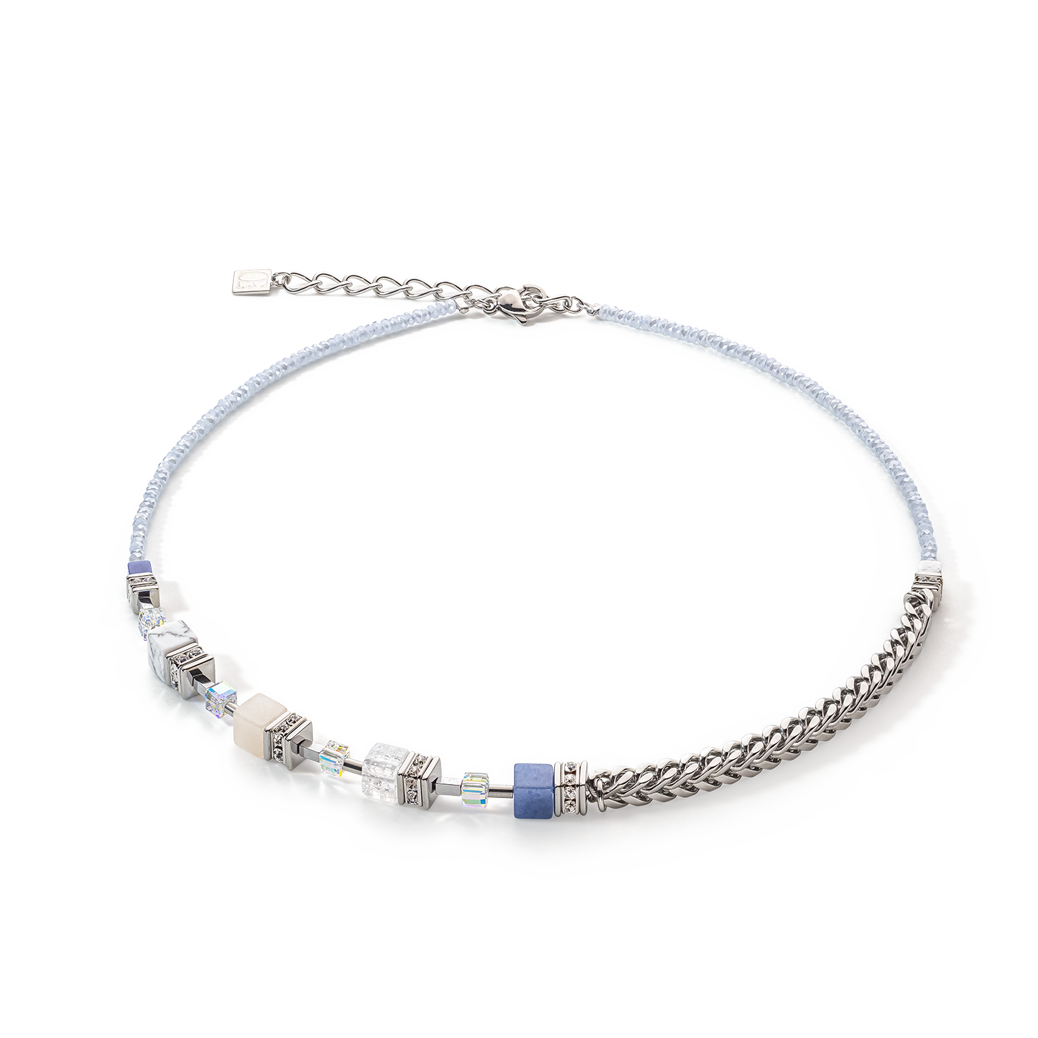 GeoCUBE® Precious Fusion Chunky Chain Halskette hellblau