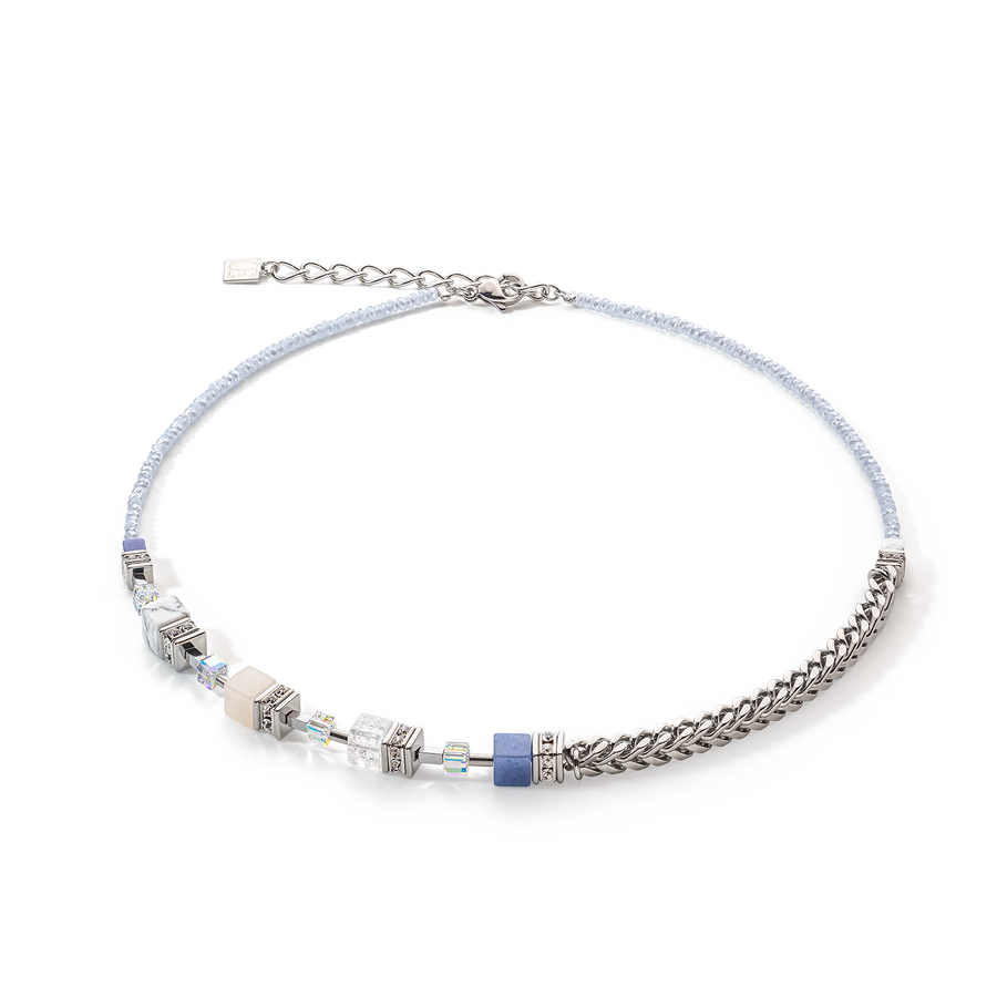 GeoCUBE® Precious Fusion Chunky Chain Halskette hellblau
