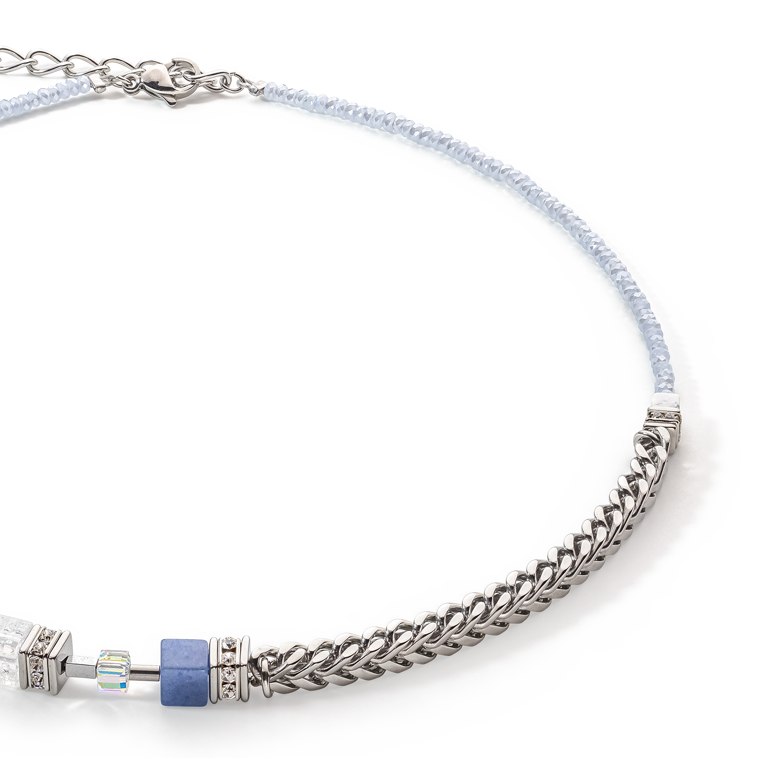 GeoCUBE® Precious Fusion Chunky Chain Halskette hellblau