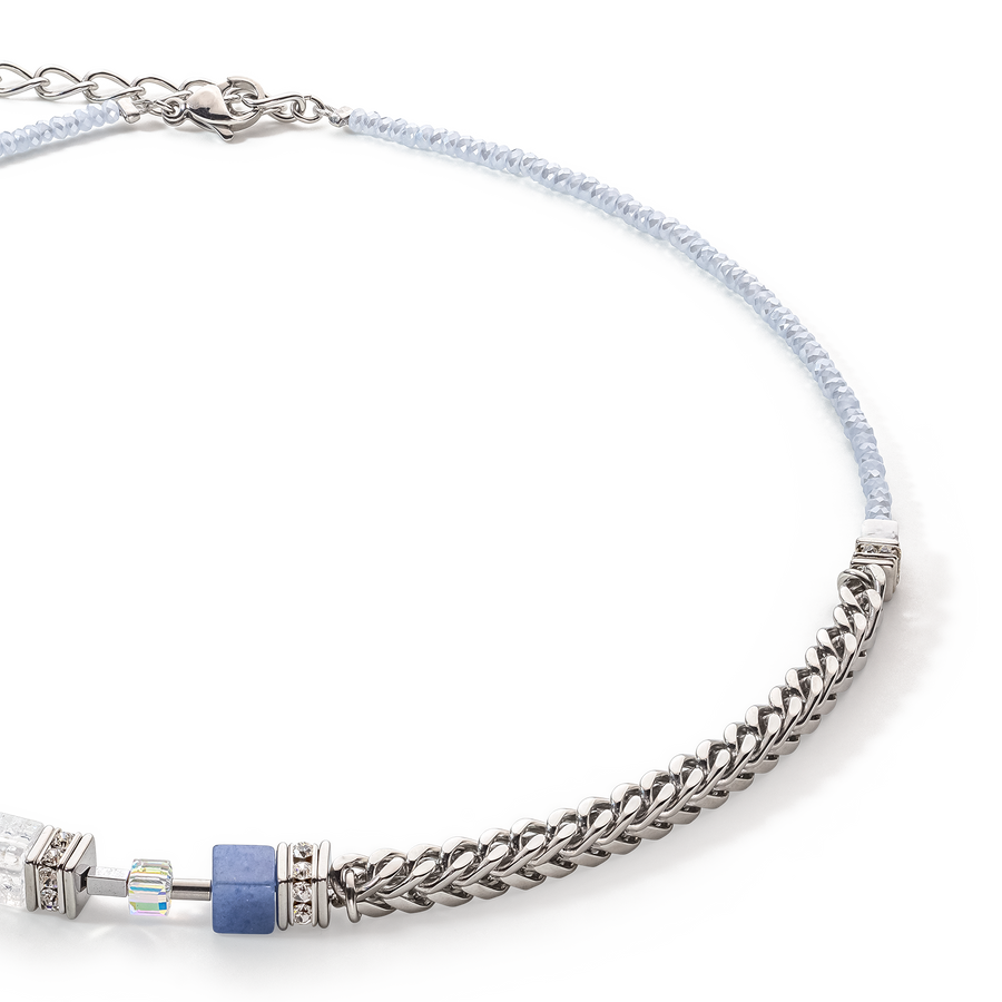 GeoCUBE® Precious Fusion Chunky Chain Halskette hellblau