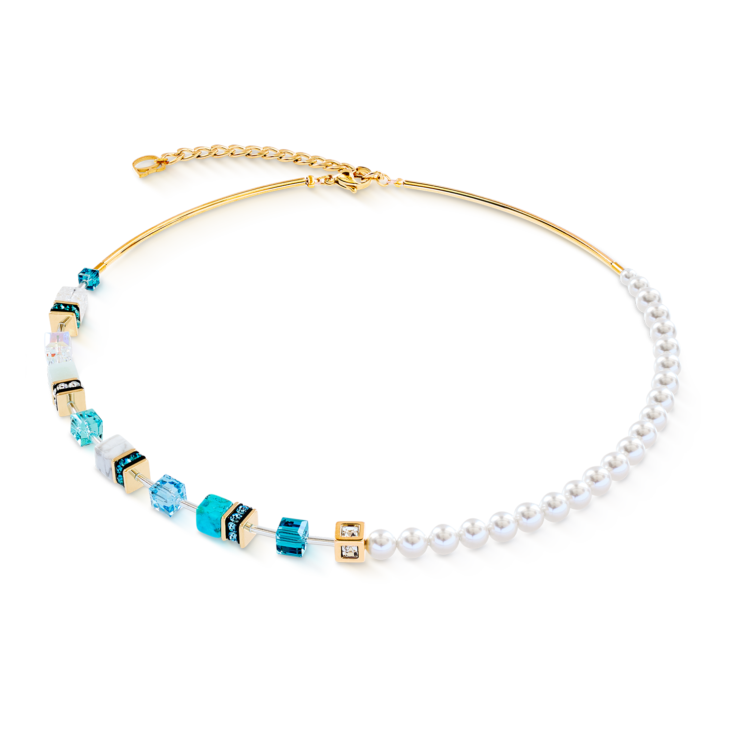 GeoCUBE® Precious Fusion Pearls Halskette türkis von COEUR DE LION