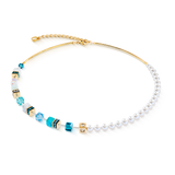 GeoCUBE® Precious Fusion Pearls Halskette türkis