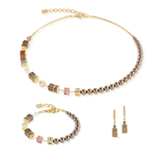 GeoCUBE® Precious Fusion Pearls Halskette Mocha Mousse von COEUR DE LION – im Set mit passenden Schmuckstücken