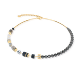 GeoCUBE® Precious Fusion Pearls Halskette Anthracite Glow