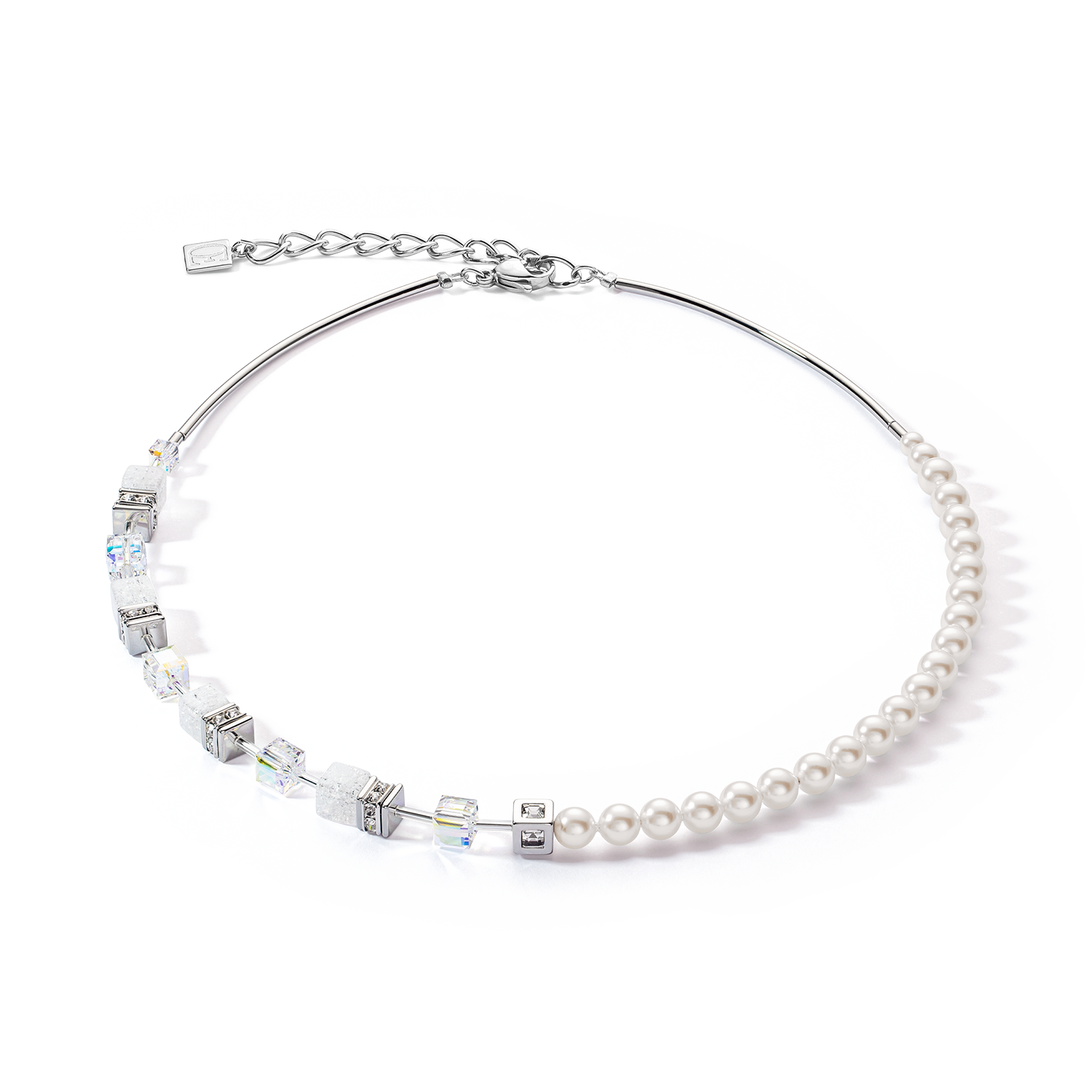 GeoCUBE® Precious Fusion Pearls Halskette weiß von COEUR DE LION