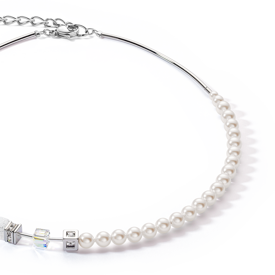 GeoCUBE® Precious Fusion Pearls Halskette weiß
