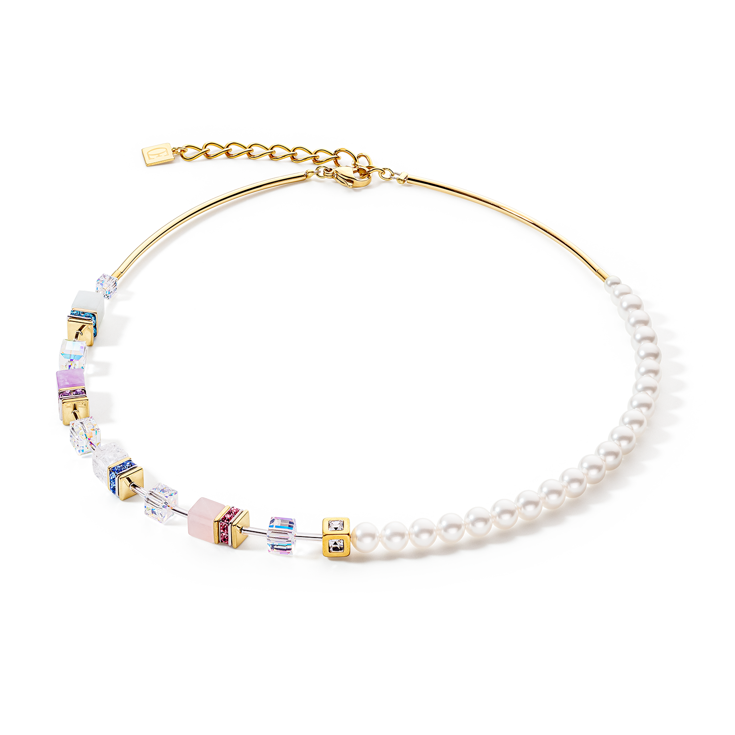 GeoCUBE® Precious Fusion Pearls Halskette multicolor pastell