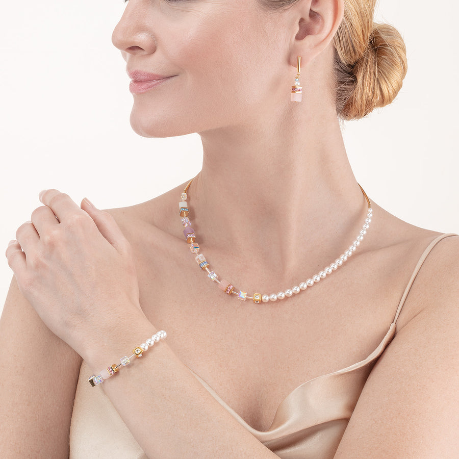 GeoCUBE® Precious Fusion Pearls Halskette multicolor pastell