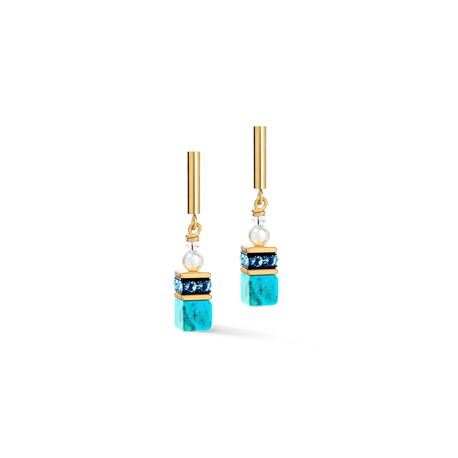 GeoCUBE® Precious Fusion Pearls Ohrringe türkis von COEUR DE LION